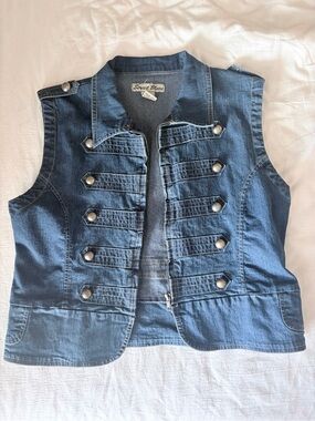 Street Blues Denim Military/Marching Band Style Vest